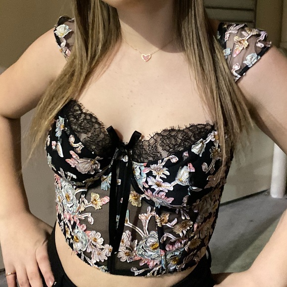 Victoria Secret x for love and lemons Lace Top - Picture 1 of 3